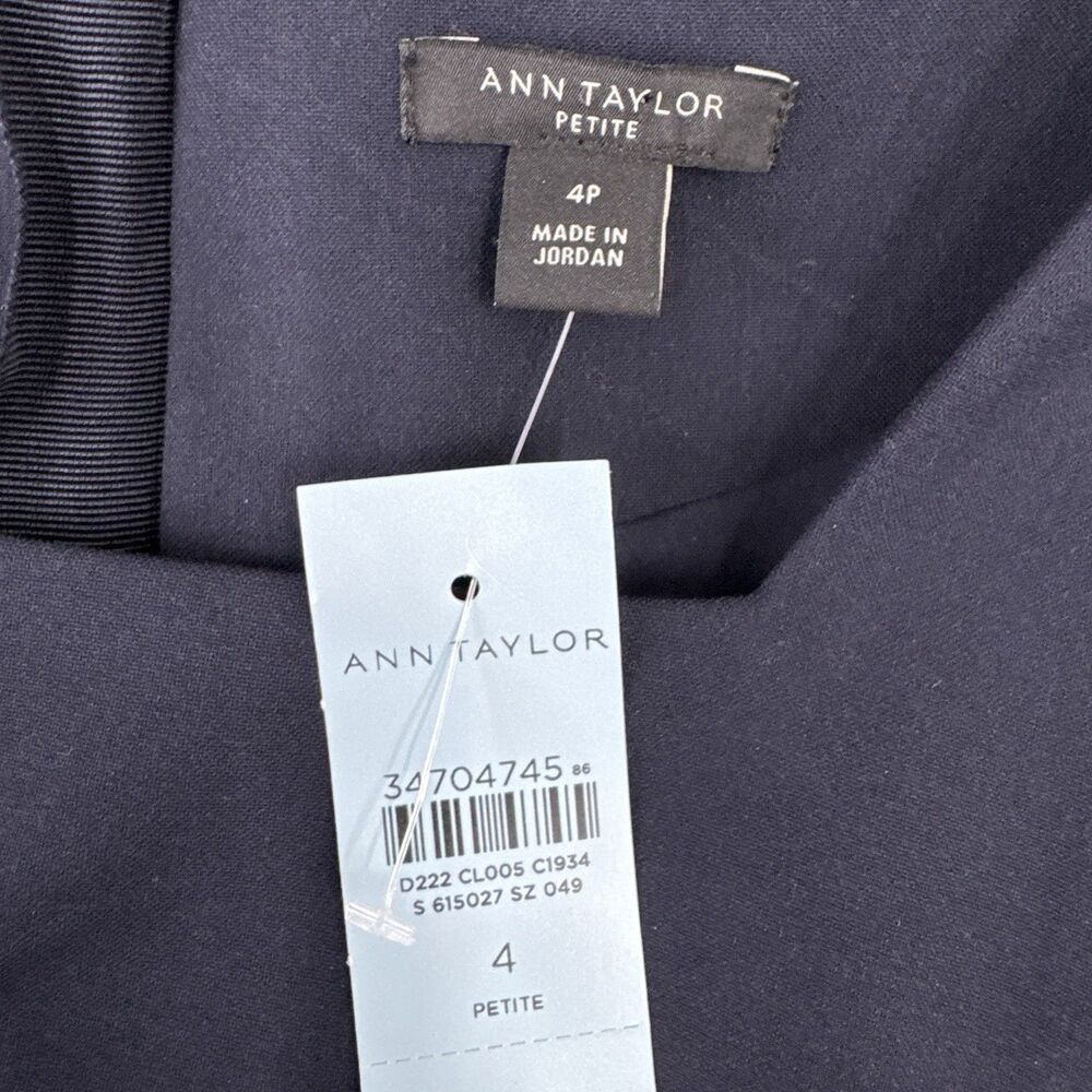 Ann Taylor Petite Navy Blue Sheath Dress & Blazer Suit Set Size 4P / 2P Workwear - Picture 12 of 16